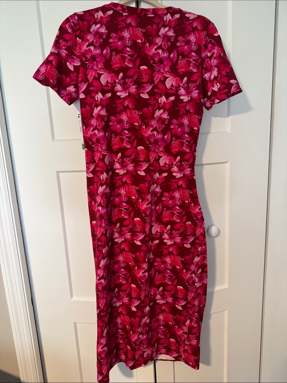 NWT Isaac Mizrahi Floral Short-Sleeve Sheath Dress in Fuchsia Pink - Picture 5 of 8